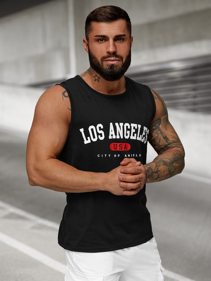 Herren Tank Top Schwarz OZONEE JS/8B1715/3Z