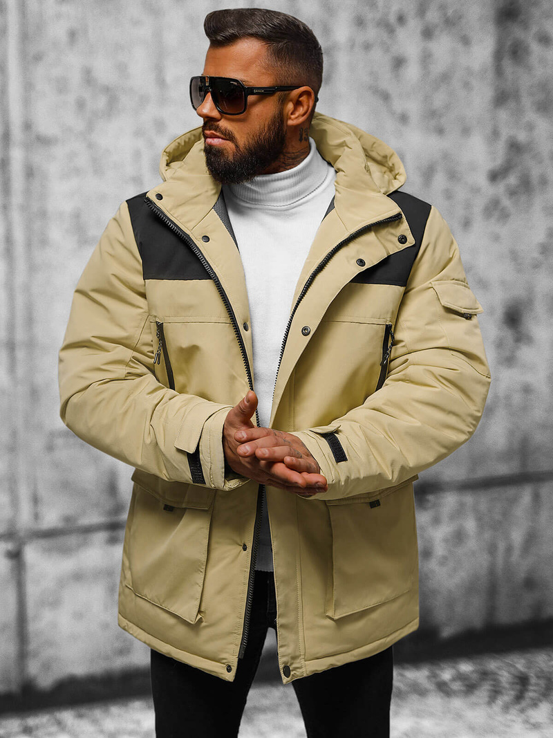 Herren Winterjacke Beige OZONEE JS/22M322/62