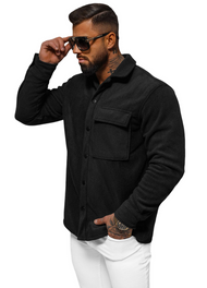 Herren Hemd Schwarz OZONEE O/GOM23040