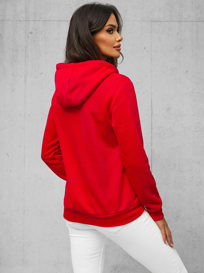 Damen Kapuzenpullover Rot OZONEE JS/W03Z