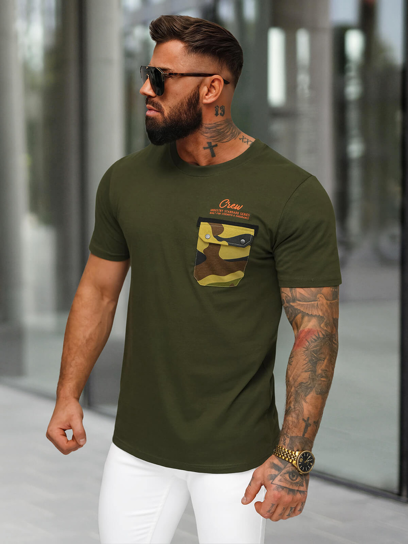 Herren T-shirt Khaki OZONEE O/MPO3492