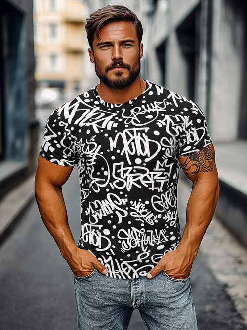 Herren T-shirt Schwarz OZONEE JS/8T1216/3Z