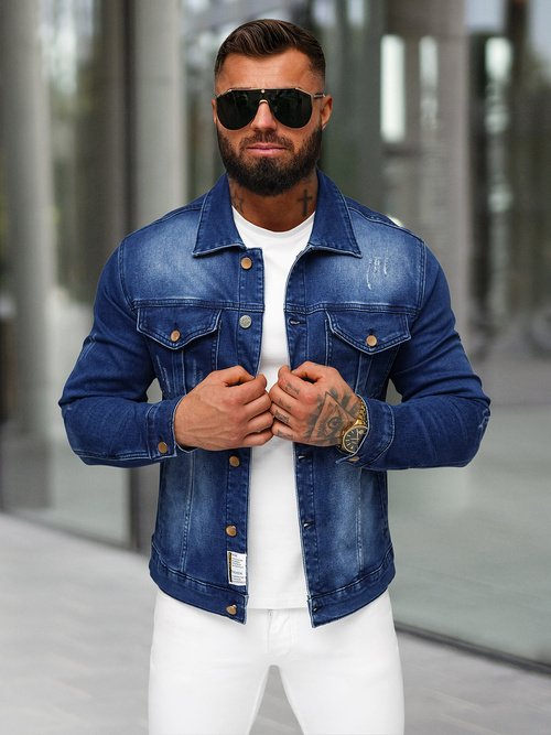 Herren Jeansjacke Blau OZONEE NB/MJ514BS