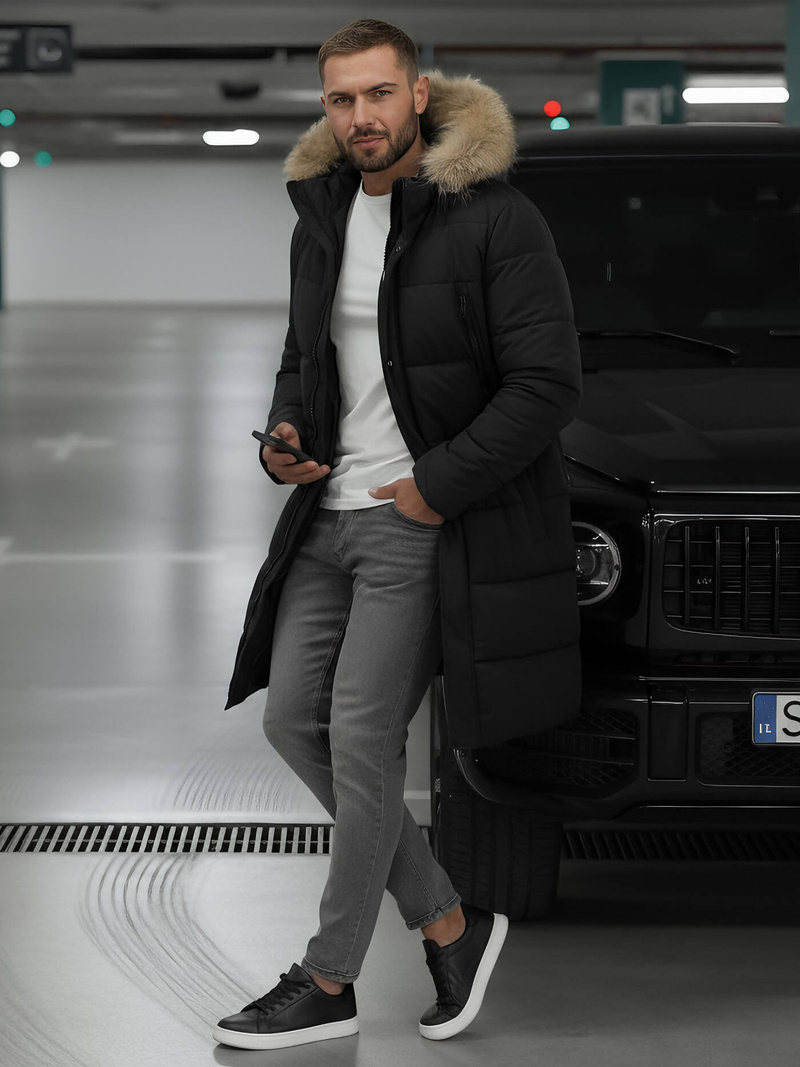 Herren Winterjacke Schwarz OZONEE JS/25M9803/392Z