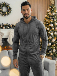 Herren Velours Sportanzug Anthrazit OZONEE JS/8C1169/6Z