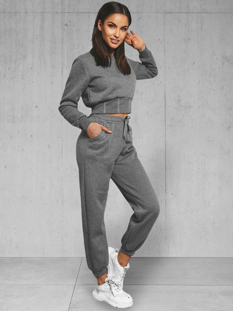 Zweiteiliges Trainingsanzug-Set Anthrazit OZONEE JS/8C78/5