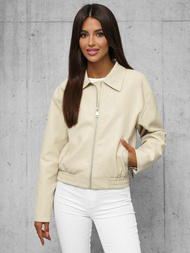 Damen Lederjacke Beige OZONEE O/G116Z