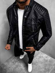 Herren Lederjacke Schwarz OZONEE YD/BF5916309Z