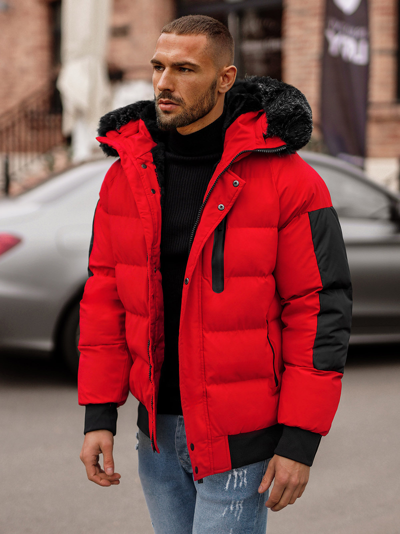 Herren Winterjacke Rot OZONEE O/M798Z