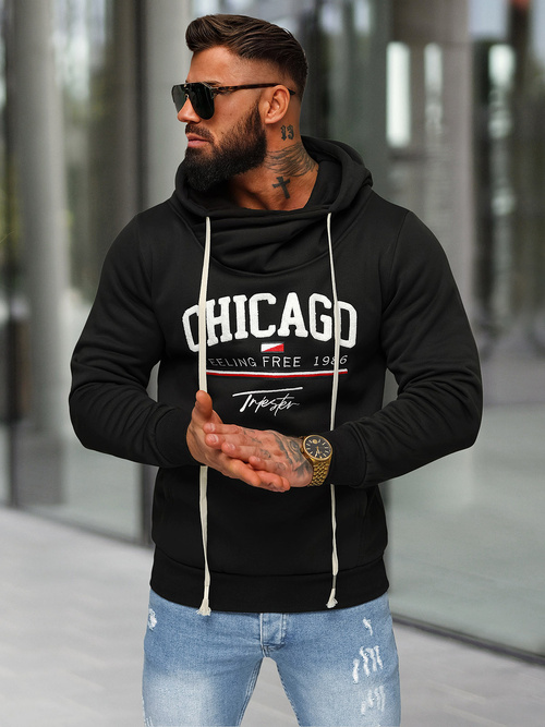 Herren Kapuzenpullover Schwarz OZONEE O/TT30508