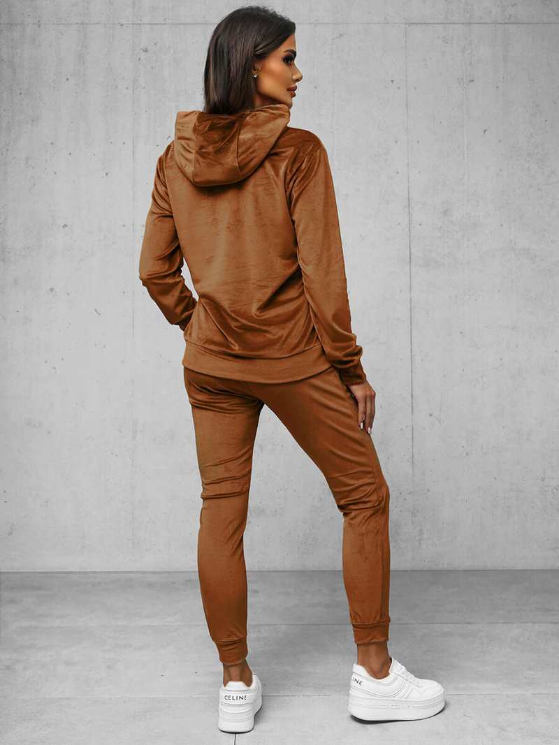 Damen Velours Sportanzug Braun OZONEE O/8C1175/33Z