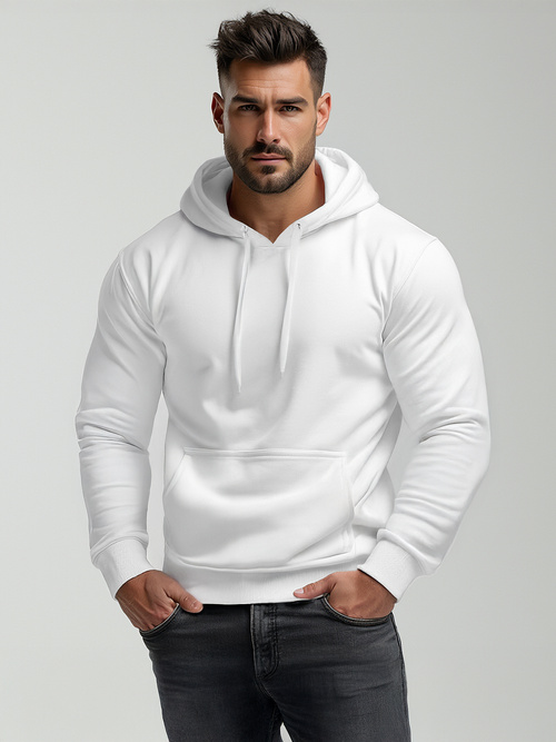 Herren Kapuzenpullover Weiß OZONEE JS/2009Z
