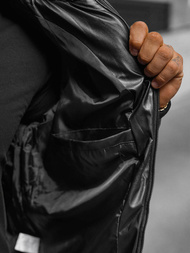 Herren Lederjacke Schwarz OZONEE O/M795Z