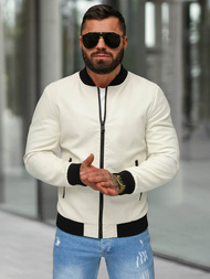 Herren Lederjacke Ecru OZONEE JS/11Z8107