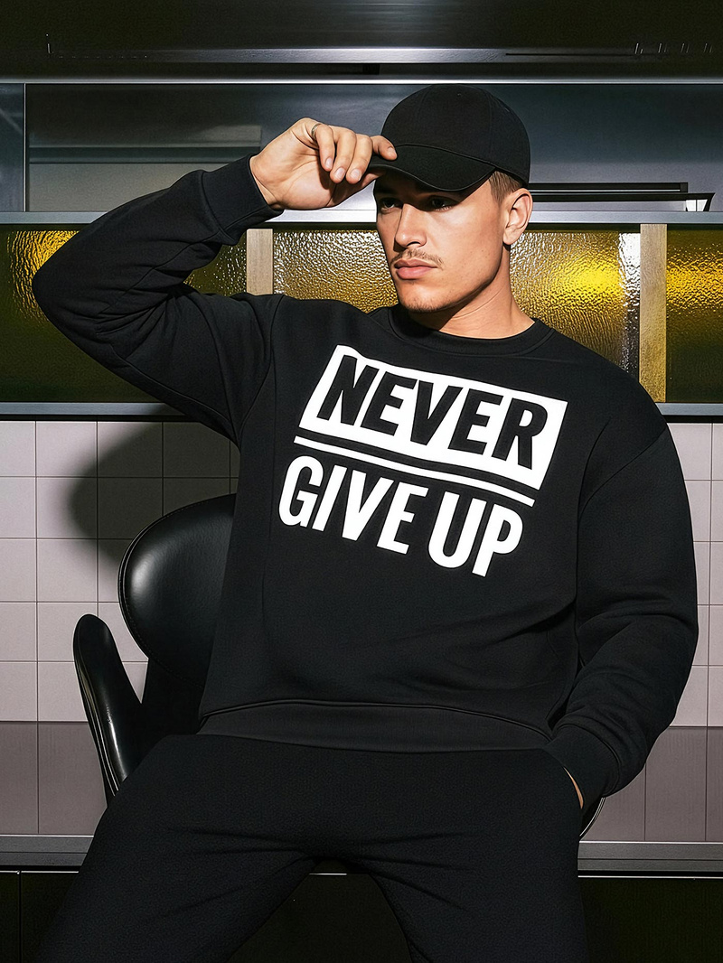 Herren Sweatshirt Schwarz OZONEE JS/8B1769/3