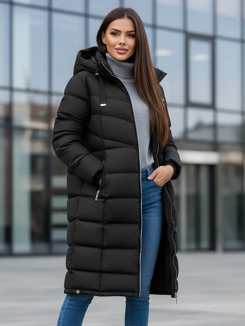Damen Winterjacke Schwarz OZONEE JS/M736/392Z