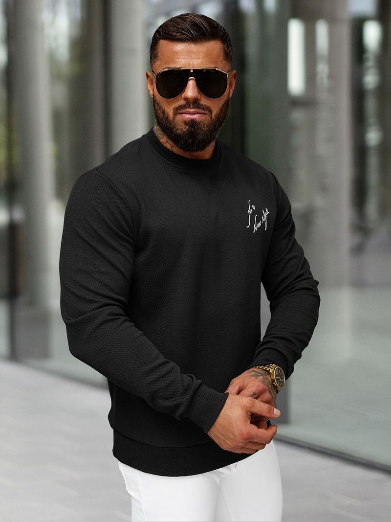 Herren Sweatshirt Schwarz OZONEE O/P2031Z