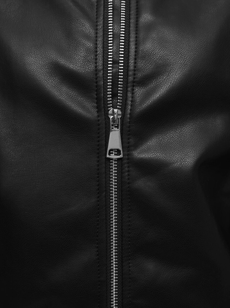 Damen Lederjacke Schwarz OZONEE O/G116Z