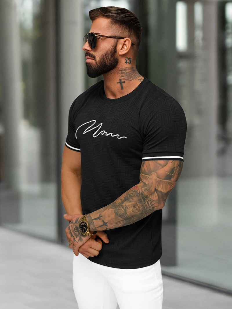 Herren T-shirt Schwarz OZONEE O/QS11628
