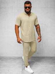 Herren Chino Hose Beige OZONEE O/K971SP