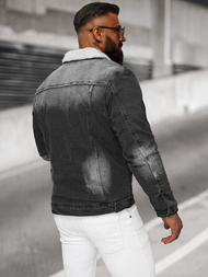 Herren Jeansjacke Sherpa Schwarz OZONEE NB/MJ513N