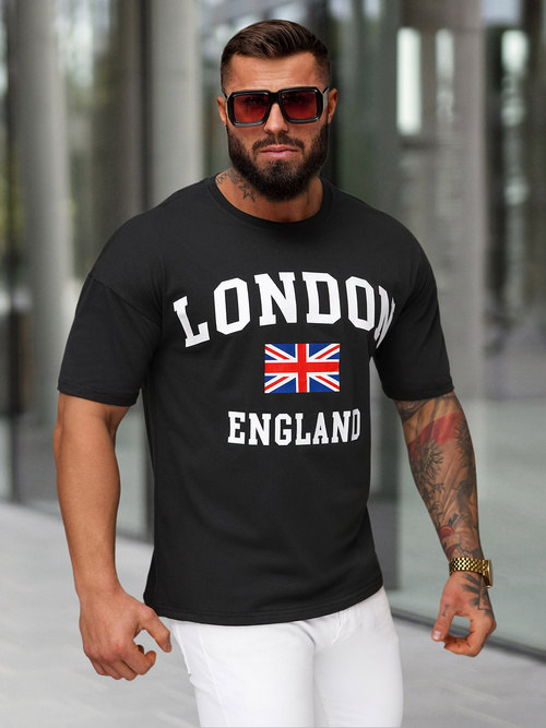 Herren T-shirt Schwarz OZONEE JS/8B1373/3