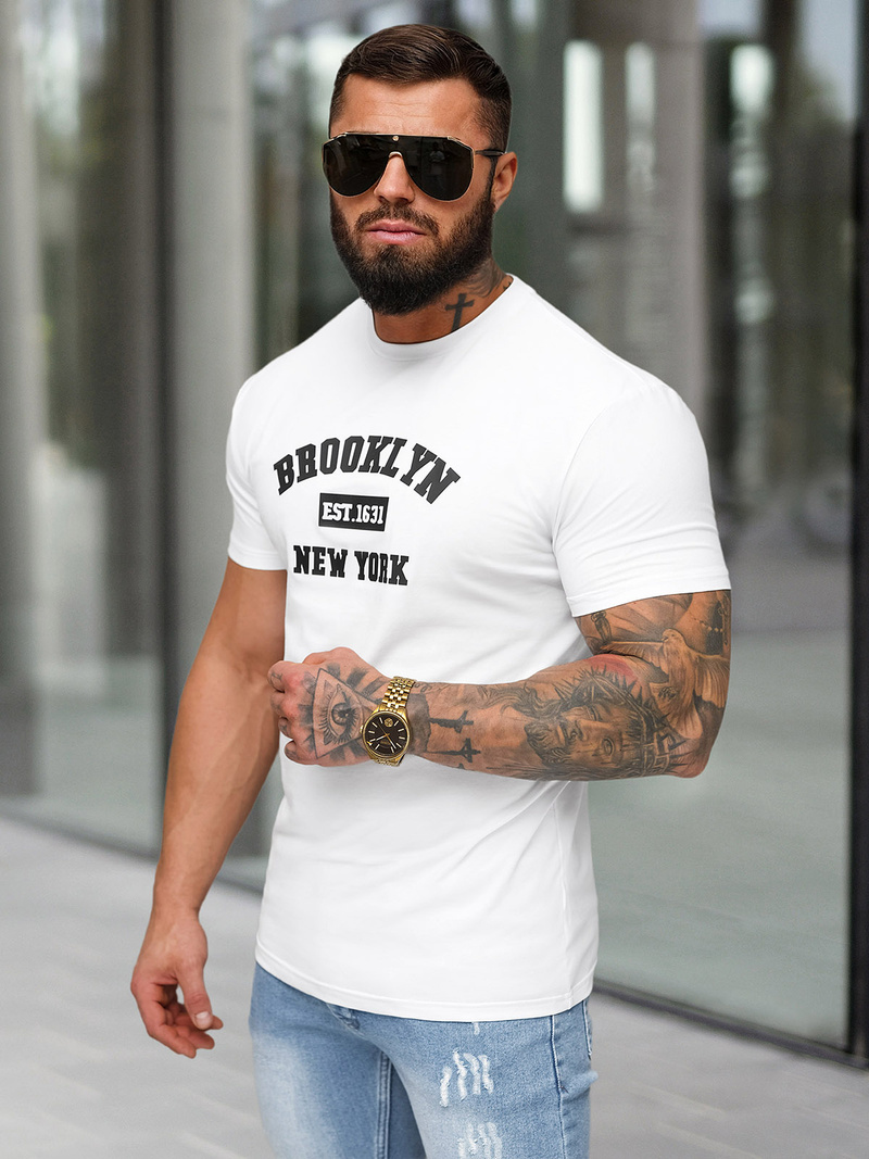 Herren T-shirt Weiß OZONEE NB/MT3134