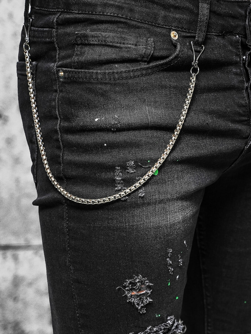 Herren Jeanshose Schwarz OZONEE O/MB460