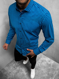 Herren Hemd Blau OZONEE O/3011/18