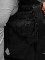 Herren Lederjacke Schwarz OZONEE O/8830/1