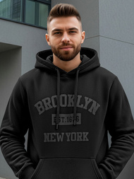 Herren Kapuzenpullover Schwarz OZONEE JS/8B1969/3