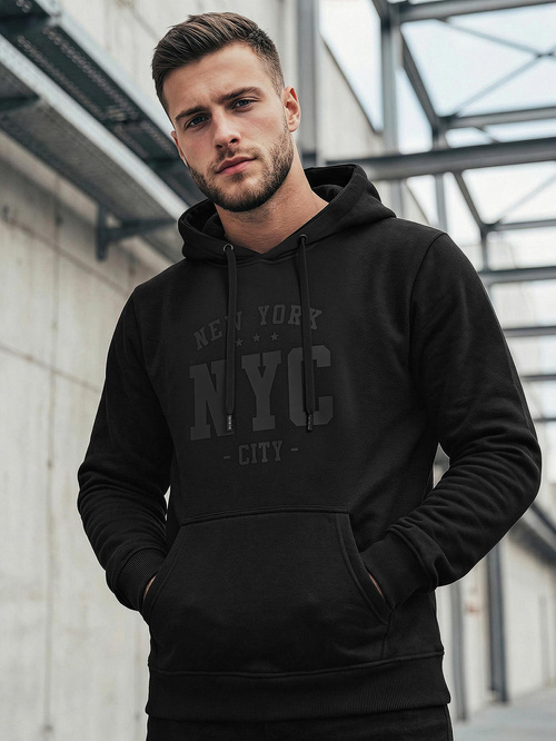 Herren Kapuzenpullover Schwarz OZONEE JS/8B1971/3