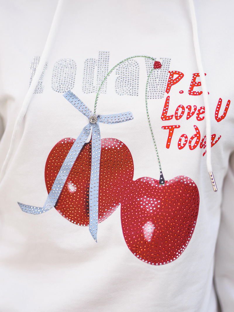 Damen Kapuzenpullover Weiß OZONEE JS/8B856/1