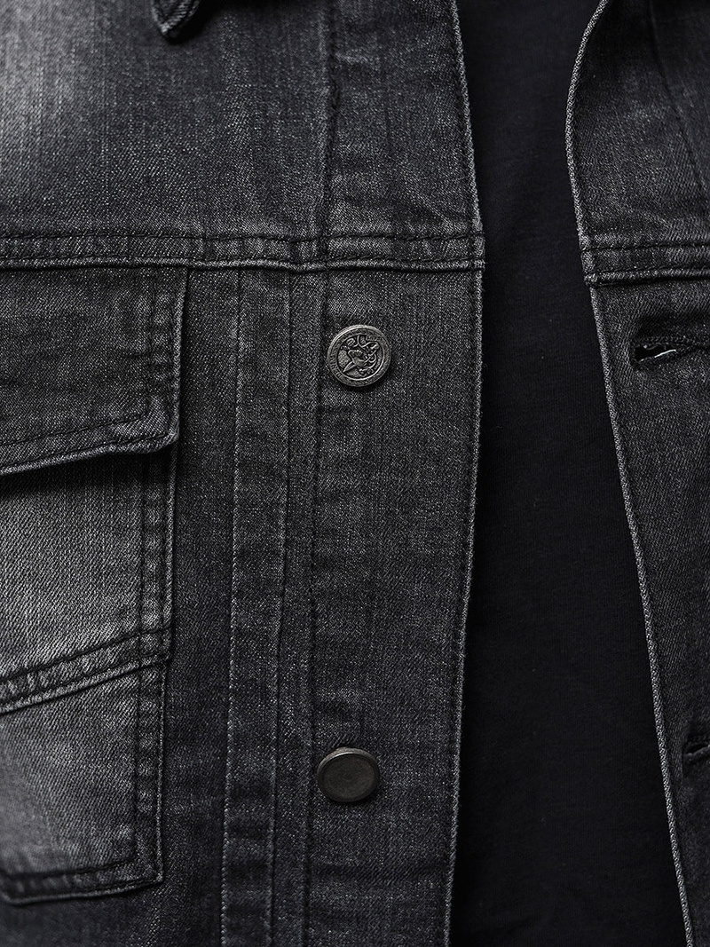 Herren Jeansjacke Schwarz OZONEE NB/MJ521N