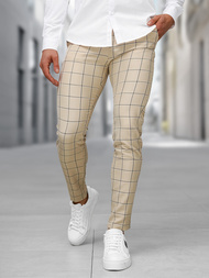 Herren Chino Hose Beige OZONEE DJ/5522Z