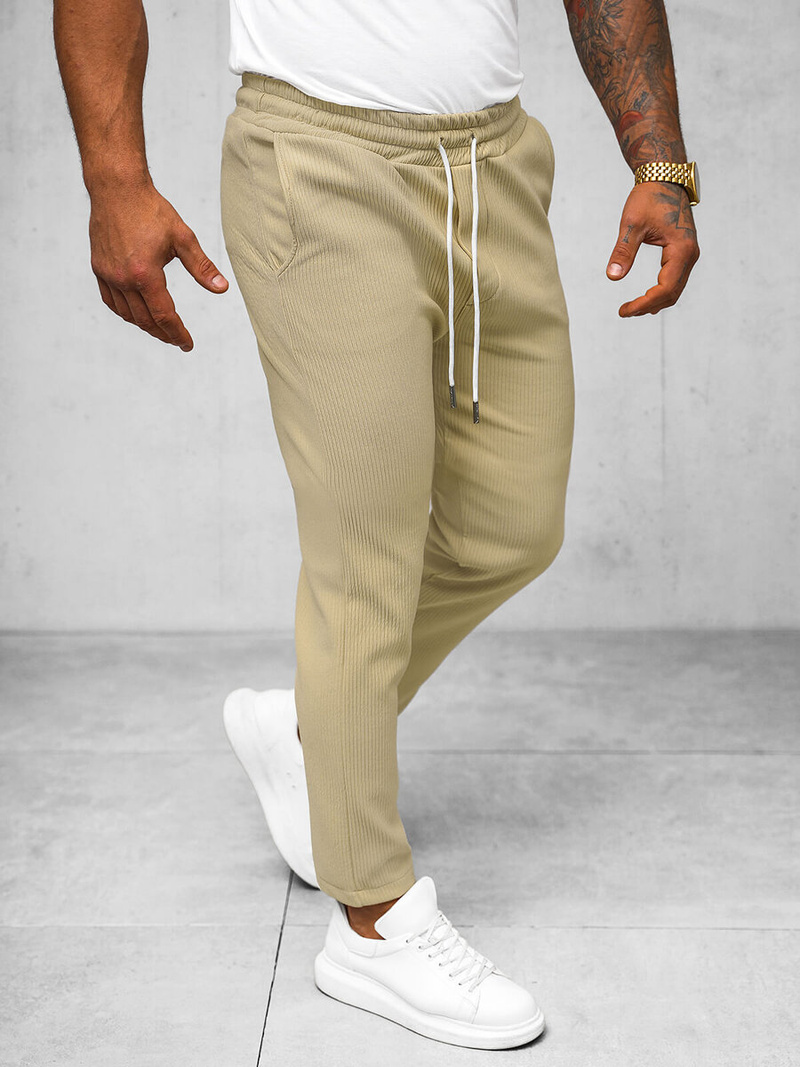 Herren Chino Hose Beige OZONEE O/K963SP