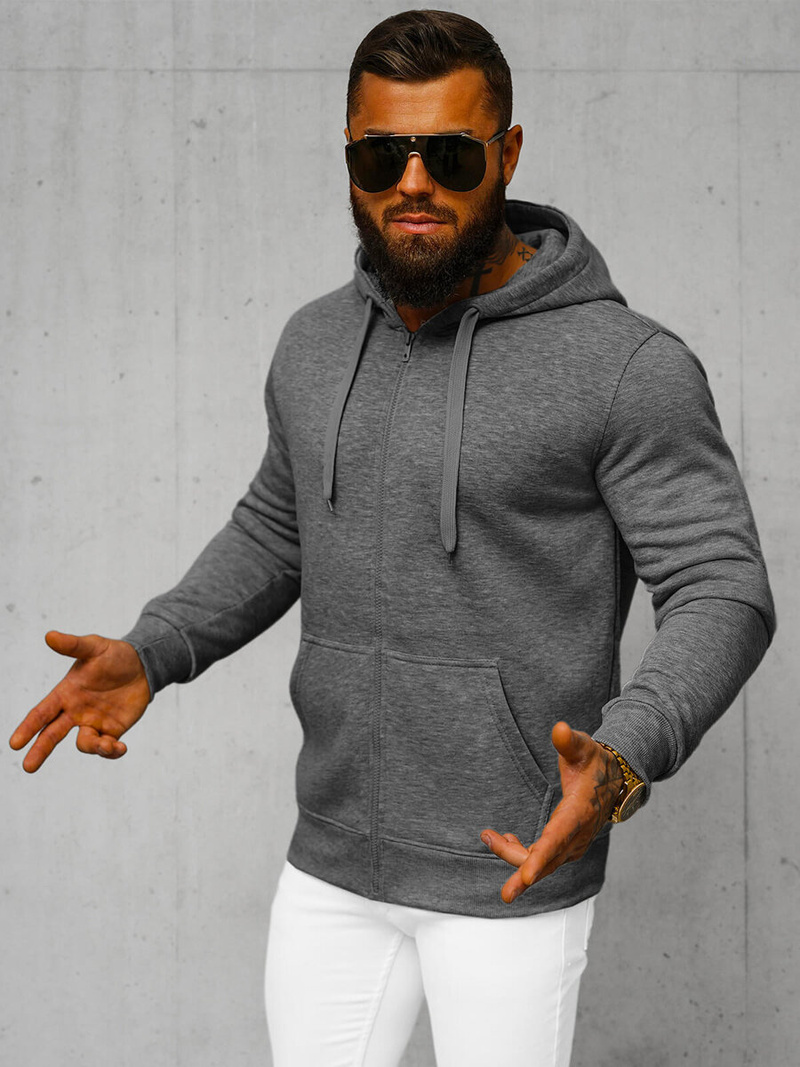 Herren Kapuzenpullover Dunkelgrau OZONEE JS/2008Z