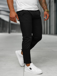 Herren Chino Hose Schwarz OZONEE BL/SK222/1
