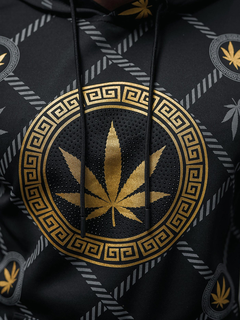 Herren Kapuzenpullover Schwarz OZONEE O/B267Z