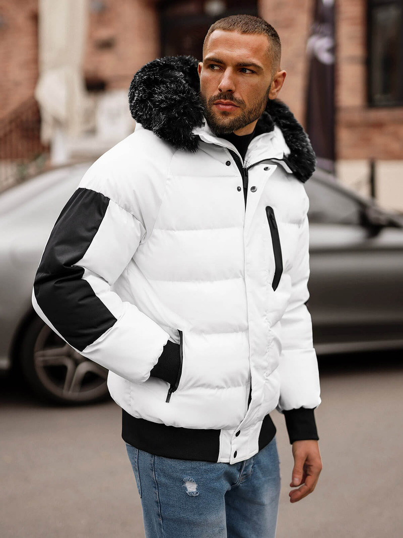 Herren Winterjacke Weiß OZONEE O/M798Z