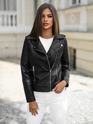 Damen Lederjacke Schwarz OZONEE JS/11Z8097