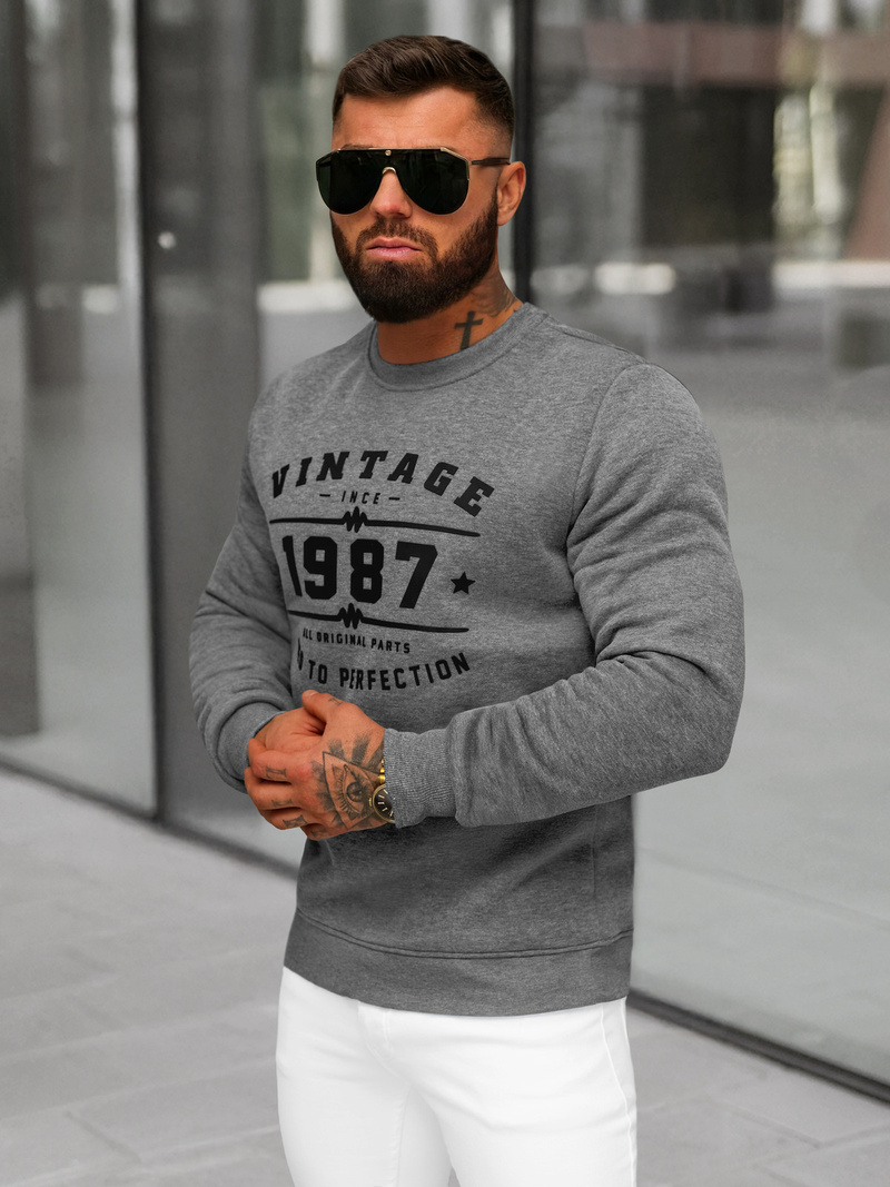 Herren Sweatshirt Dunkelgrau OZONEE JS/8B1359/5