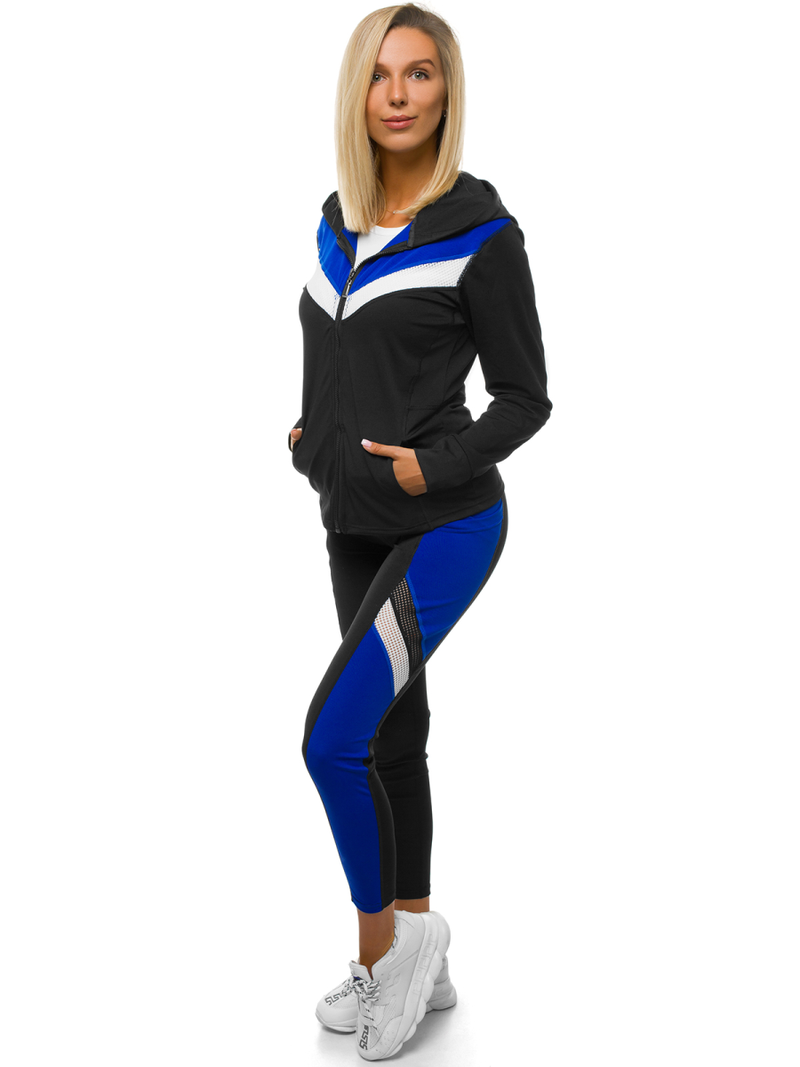 Zweiteiliges Trainingsanzug-Set Schwarz-Blau OZONEE JS/YW06005/1/9