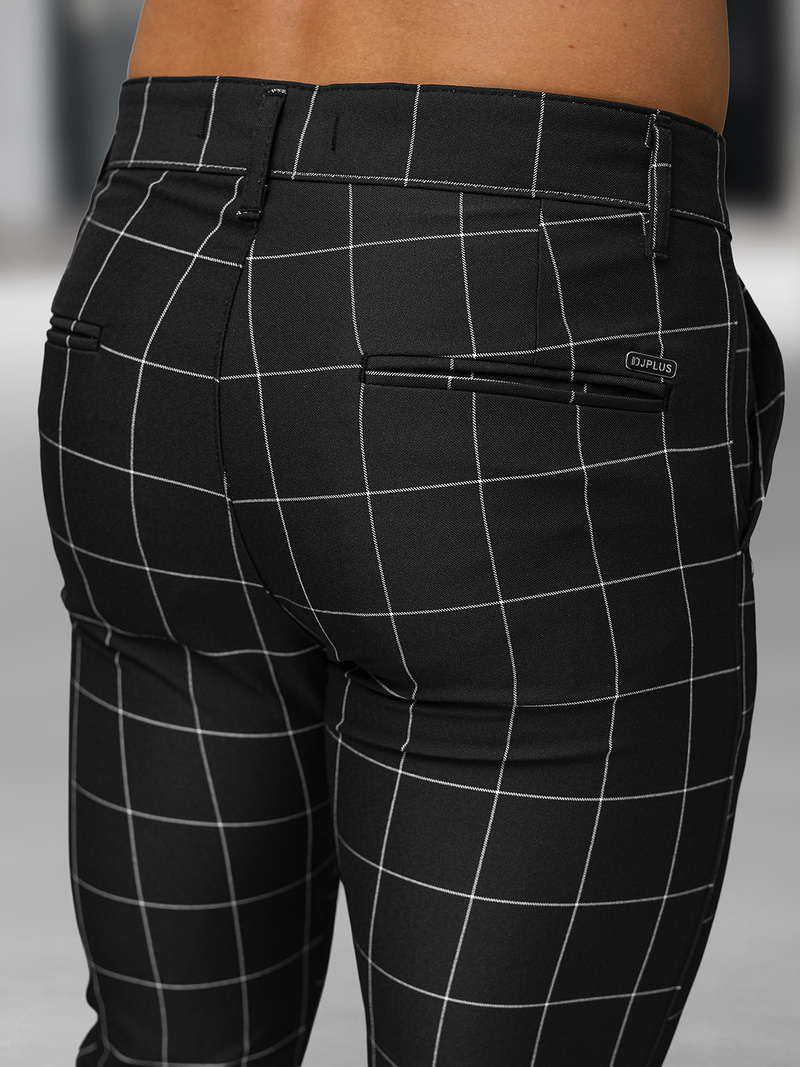 Herren Chino Hose Schwarz OZONEE DJ/5505Z