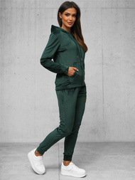 Damen Velours Sportanzug Dunkelgrün OZONEE JS/8C1176/9Z