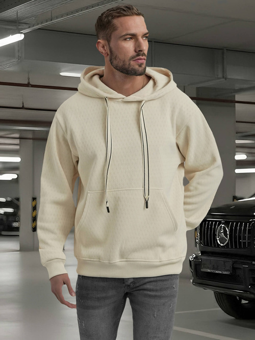 Herren Kapuzenpullover Ecru OZONEE O/G3065