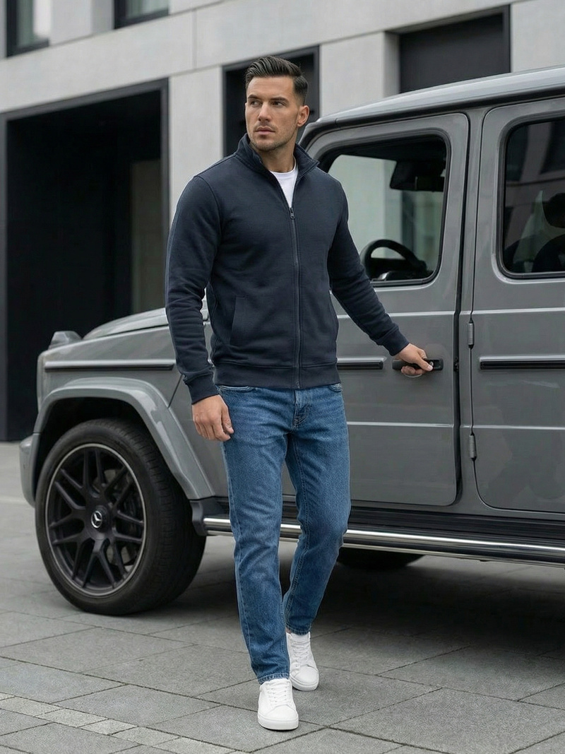 Herren Sweatjacke Dunkelblau OZONEE JS/2002