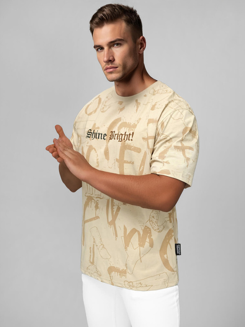 Herren T-shirt Beige OZONEE O/YN2/621Z