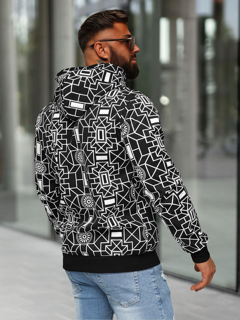 Herren Kapuzenpullover Schwarz OZONEE JS/8B1236/3