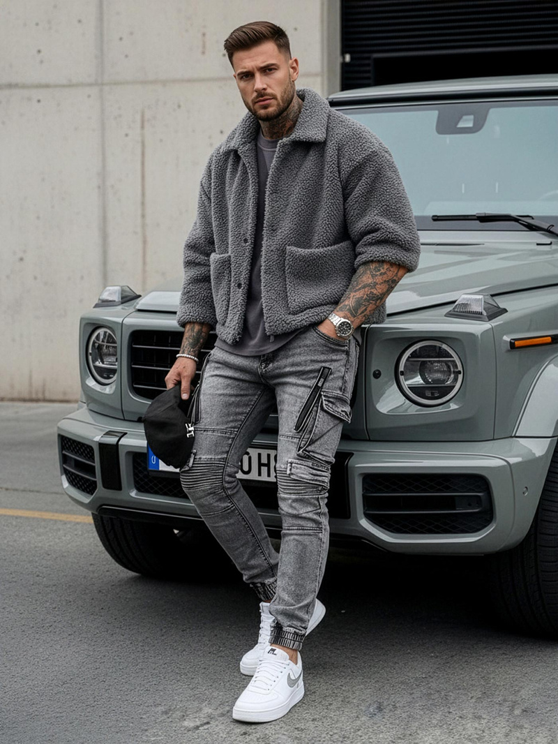 Herren Jeanshose Anthrazit OZONEE O/E10017Z